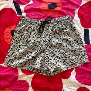 Lou & Grey Black and White Animal Print Athletic Shorts